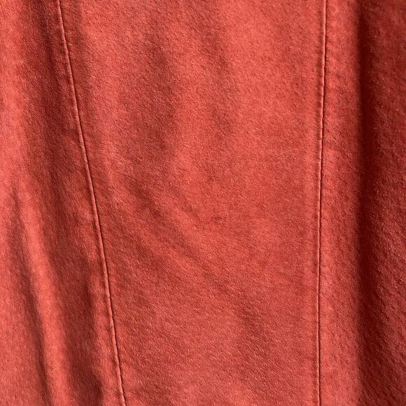 Chico's Women's Red Suede Leather Jacket Size 2 Large Western Boho Hippie Eyelet - Picture 11 of 11